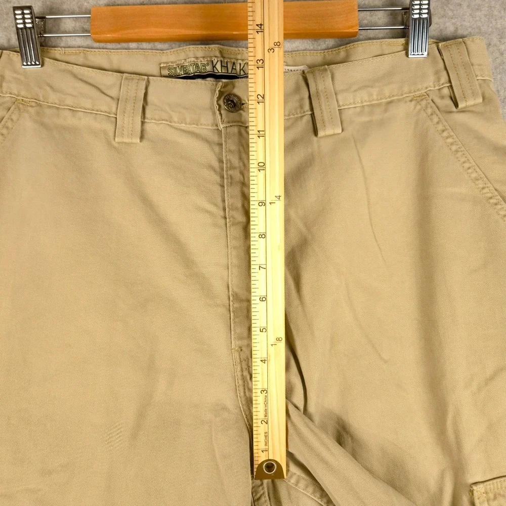 Levi's Silver Tab Khakis Beige Baggy Cargo Pants Mens W36 L30 Skater Relaxed Fit